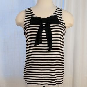 Elle Tank B & W Stripes with Bow